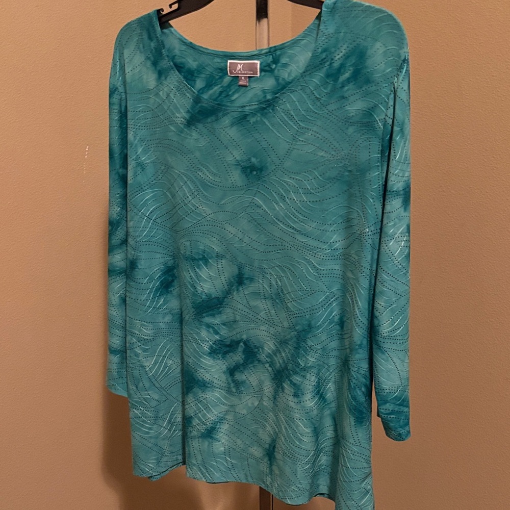 JM Collection Turquoise Long Sleeve Top